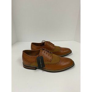 jousen shoes mens size 9.5 oxford laced Brown Trim Laced
